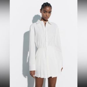NWT zara long sleeve shirt dress size m